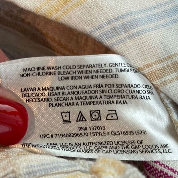 Gap Women’s Linen Shorts Dotted Sun Stripe size Large NEW - Picture 9 of 9